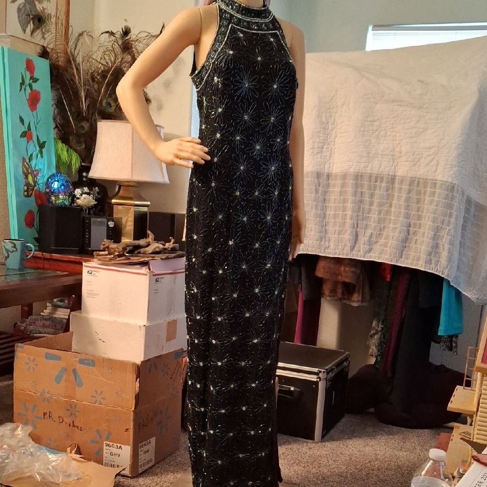 Elegant Black and Silver Women's Dress